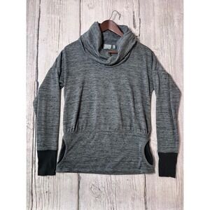 Athleta Grey Heathered Cowl Neck Long Sleeve Tunic Top Shirt‎ Women's Size S